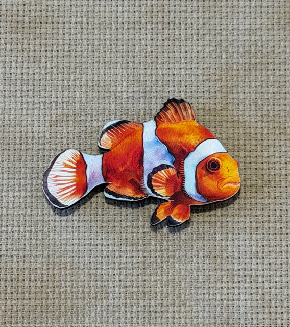 Clown Fish Wooden Magnetic Needle Minder, Needle Holders, The Crafty Grimalkin - A Cross Stitch Store