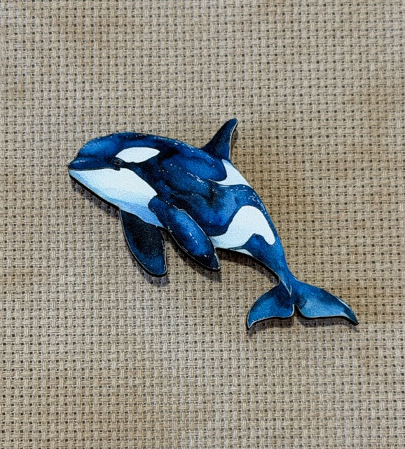 Orca Wooden Magnetic Needle Minder, Needle Holders, The Crafty Grimalkin - A Cross Stitch Store