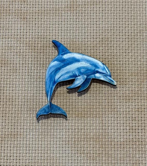 Dolphin Wooden Magnetic Needle Minder, Needle Holders, The Crafty Grimalkin - A Cross Stitch Store