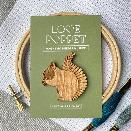 Squirrel Magnetic Needle Minder - Love Poppet, The Crafty Grimalkin - A Cross Stitch Store