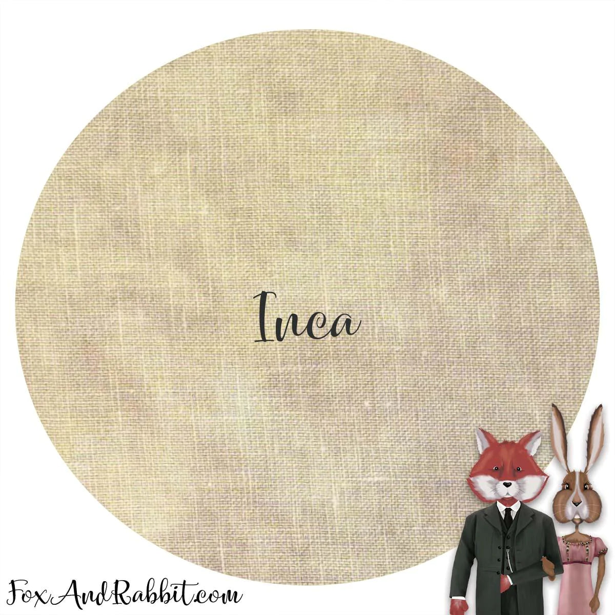 40 Count Linen - Inca - Fox and Rabbit, Fabric, The Crafty Grimalkin - A Cross Stitch Store