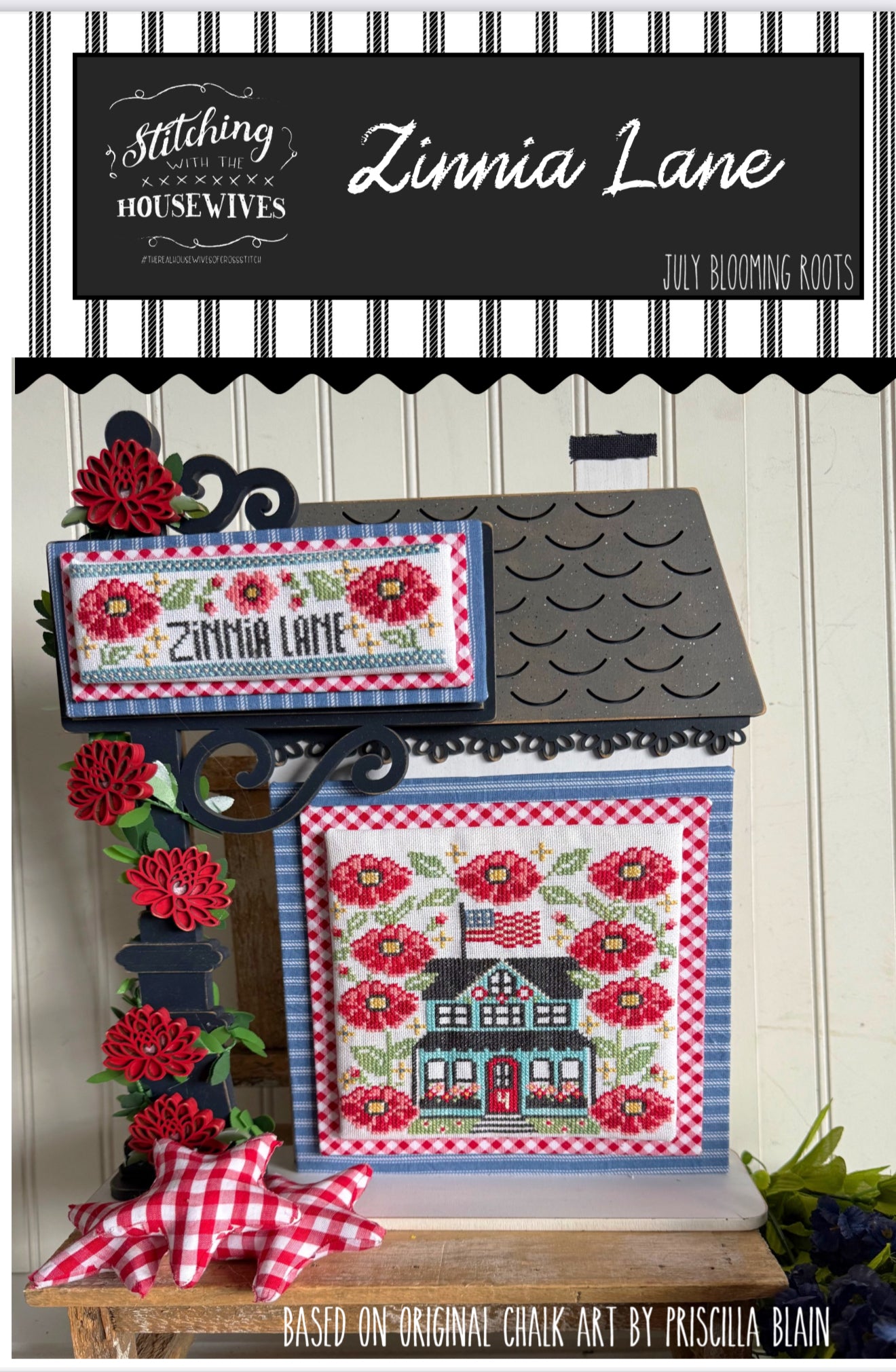 Zinnia Lane, Blooming Roots - Stitching with the Housewives - Cross Stitch Pattern, Needlecraft Patterns, The Crafty Grimalkin - A Cross Stitch Store