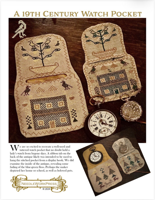 PREORDER Watch Pocket Sampler - Needlework Press - Cross Stitch Pattern
