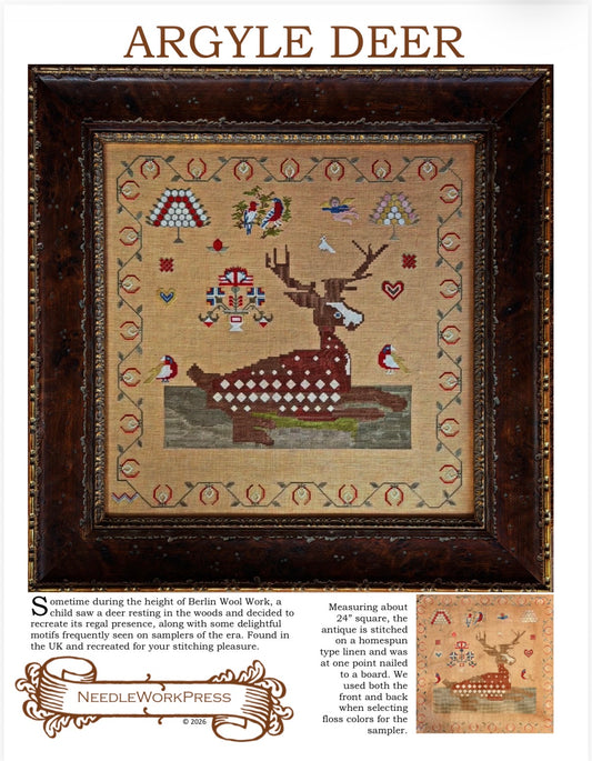 PREORDER Argyle Deer - Needlework Press - Cross Stitch Pattern