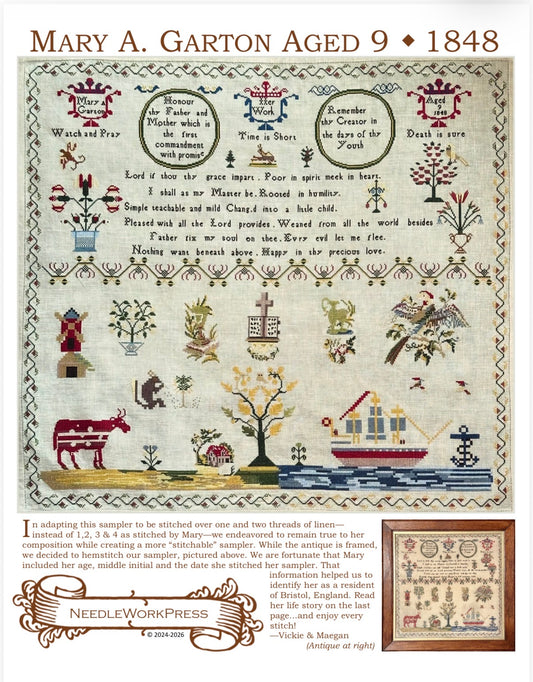 PREORDER Mary Garton - Needlework Press - Cross Stitch Pattern