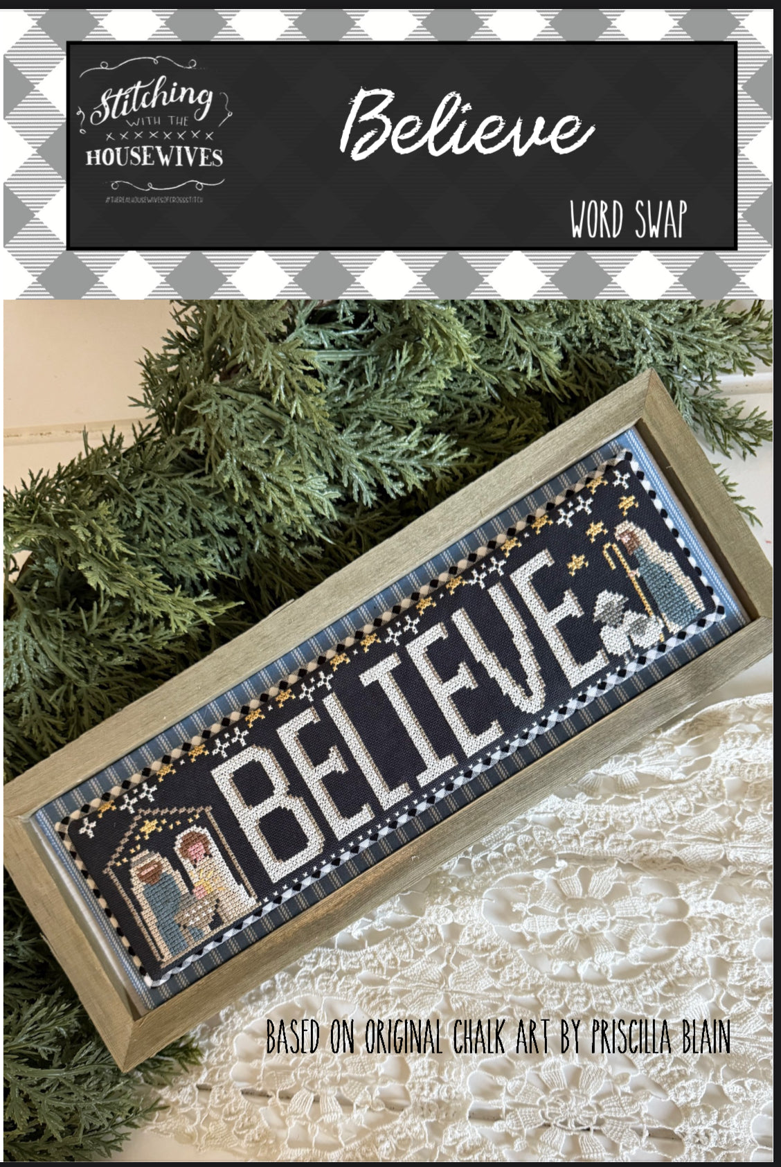 Believe - Word Swap Series - Stitching with the Housewives - Cross Stitch Pattern