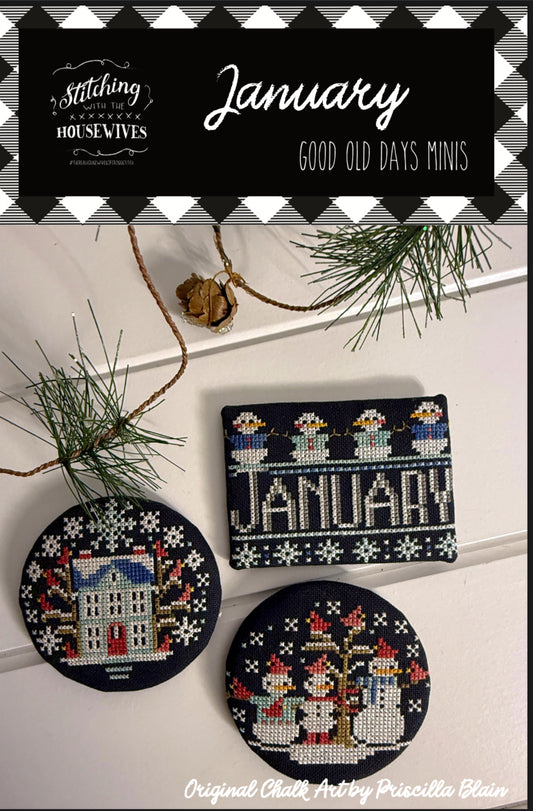 January, Good Old Days - Stitching with the Housewives - Cross Stitch Pattern