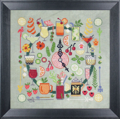 Five O'clock - Ink Circles - Cross Stitch Pattern, Needlecraft Patterns, The Crafty Grimalkin - A Cross Stitch Store