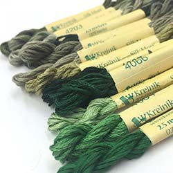 Greens - Italian Silk 10 Skein Assortment - Krenik