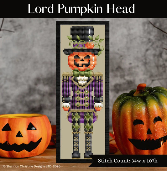 PREORDER Lord Pumpkin Head - Shannon Christine - Cross Stitch Pattern, Needlecraft Patterns, The Crafty Grimalkin - A Cross Stitch Store