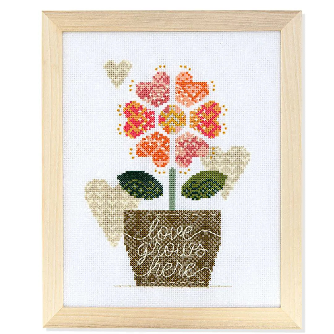 Love Grows Here - Counting Puddles - Cross Stitch Pattern, Needlecraft Patterns, The Crafty Grimalkin - A Cross Stitch Store