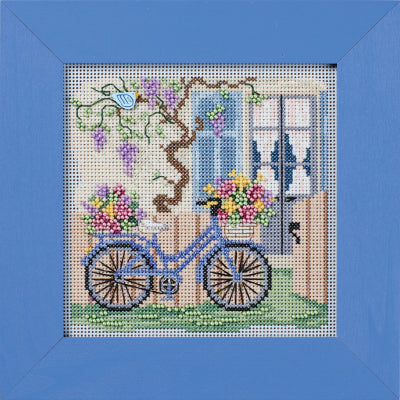 Blue Bicycle - Mill Hill - Spring 2024 Buttons and Beads Kit, Needlecraft Kits, Needlecraft Kits, The Crafty Grimalkin - A Cross Stitch Store