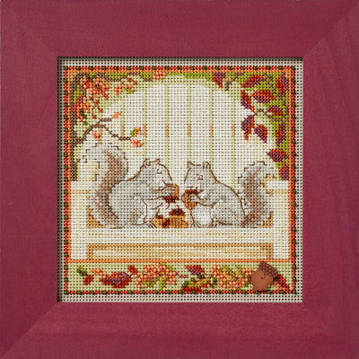 Nutty Squirrels - Mill Hill - Autumn 2024 Buttons and Beads, Needlecraft Kits, Needlecraft Kits, The Crafty Grimalkin - A Cross Stitch Store