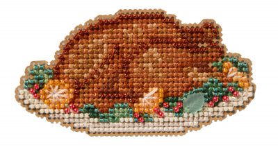 Turkey Platter - Mill Hill - Autumn 2025 Seasonal Ornament, Needlecraft Kits, Needlecraft Kits, The Crafty Grimalkin - A Cross Stitch Store