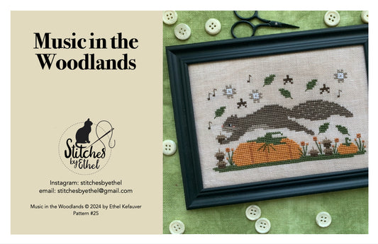 Music in the Woodlands - Stitches by Ethel - Cross Stitch Pattern