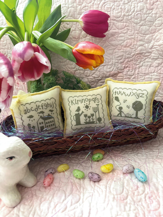 PREORDER Spring Sampler Trio - Darlene D’Eon - Cross Stitch Pattern