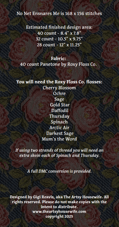 No Net Ensnares me - Artsy Housewife - Cross Stitch Pattern