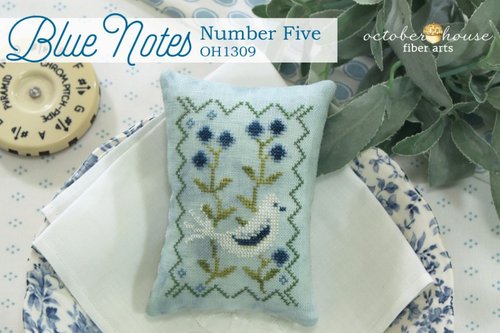 Blue Notes - Number Five - October House -  Cross Stitch Pattern