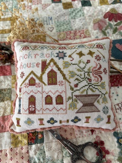 Rick Rack House #2, Stitchery Lane Series - Pansy Patch - Cross Stitch Pattern