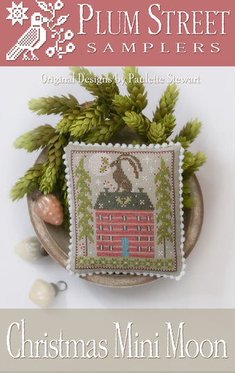 Christmas Mini Moon - Plum Street Samplers - Cross Stitch Pattern, Needlecraft Patterns, Needlecraft Patterns, The Crafty Grimalkin - A Cross Stitch Store