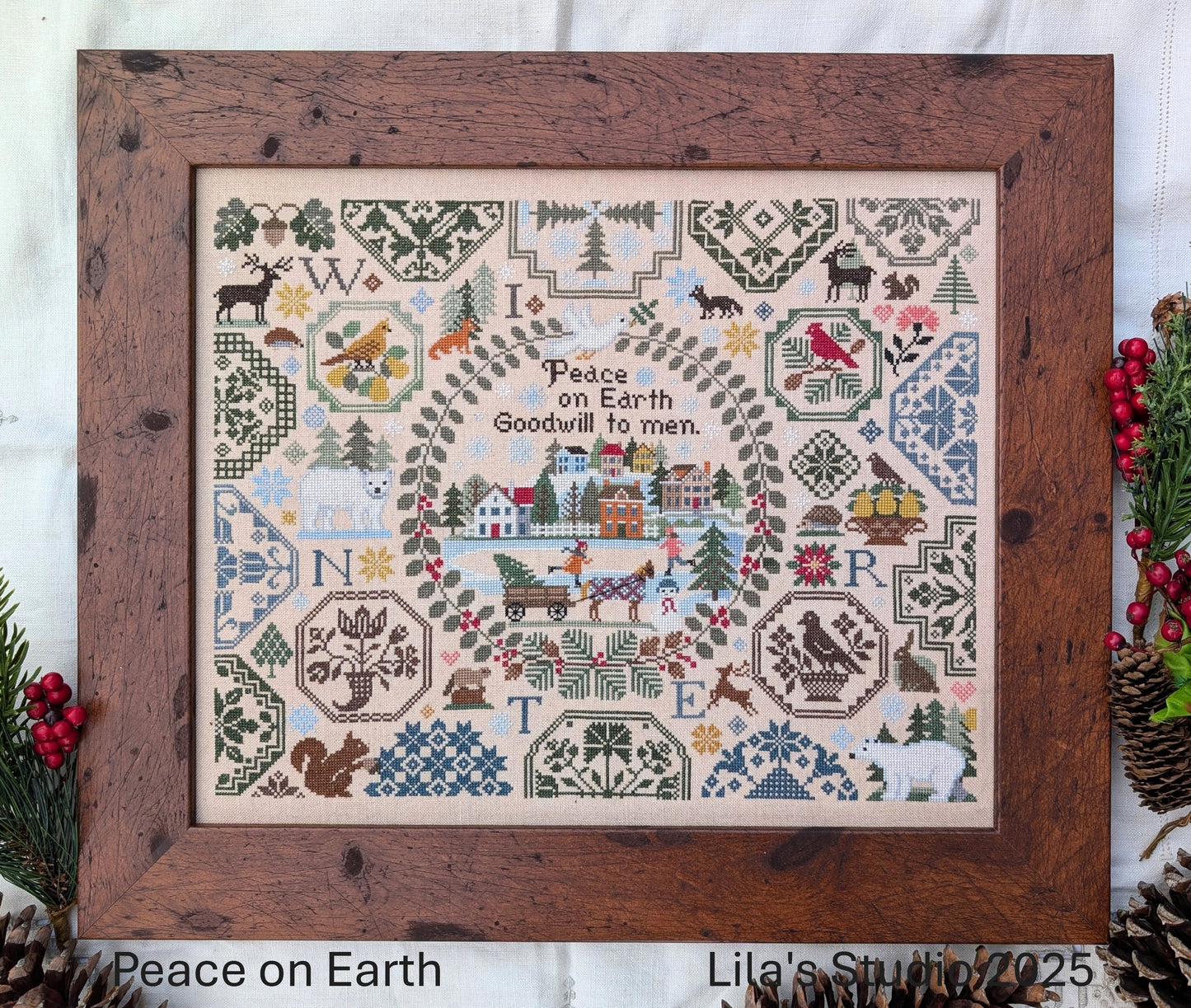PREORDER Peace on Earth - Lila's Studio - Cross Stitch Pattern, Needlecraft Patterns, The Crafty Grimalkin - A Cross Stitch Store