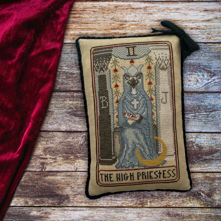 PRE-ORDER Cat Tarot II - The High Priestess - Dirty Annie's - Cross Stitch Pattern, Needlecraft Patterns, Needlecraft Patterns, The Crafty Grimalkin - A Cross Stitch Store