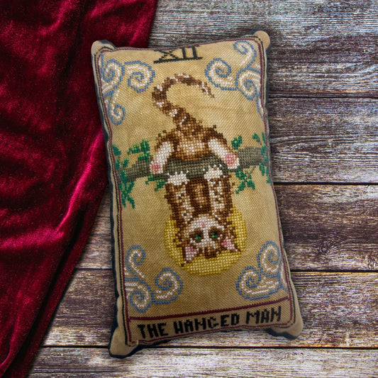 Cat Tarot XII The Hanged Man - Dirty Annie's - Cross Stitch Pattern