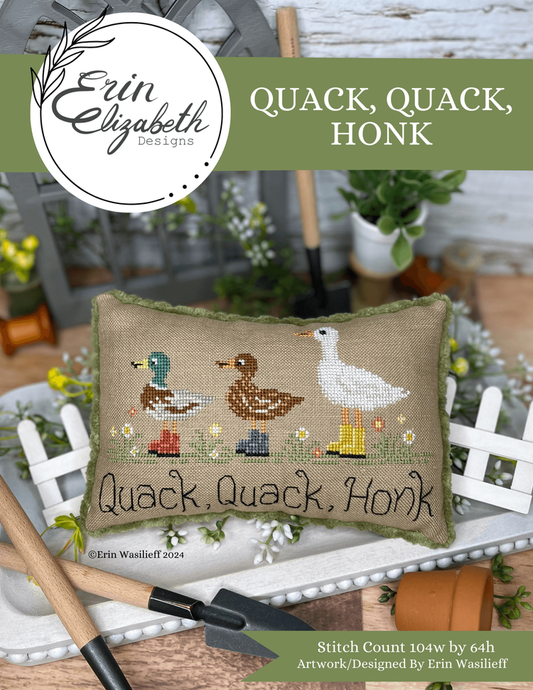 Quack, Quack, Honk - Erin Elizabeth Designs - Cross Stitch Pattern, Needlecraft Patterns, The Crafty Grimalkin - A Cross Stitch Store