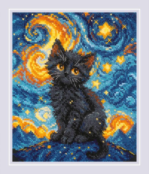 Starry Cat  - Riolis - Cross Stitch Kit