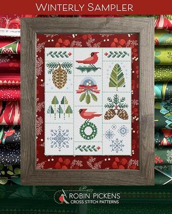 Winterly Sampler - Robin Pickens Cross Stitch Patterns, The Crafty Grimalkin - A Cross Stitch Store