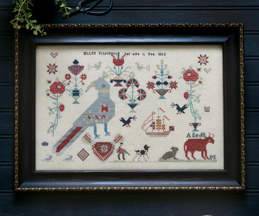 RED BULL & ODD BIRD - Plum Street Samplers - Cross Stitch Pattern