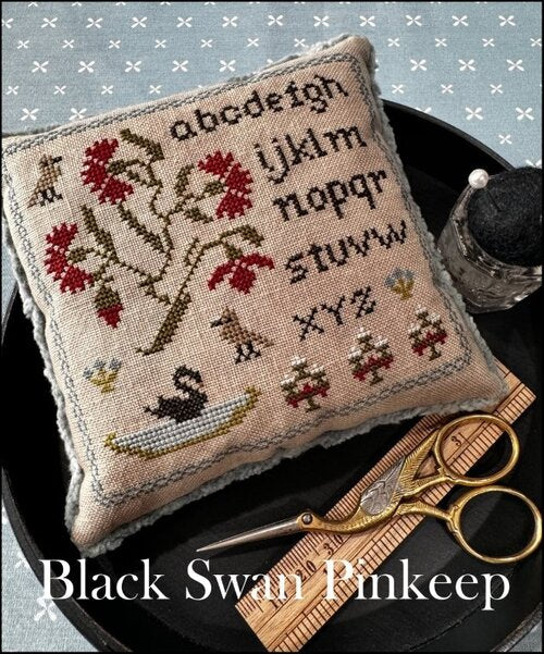 Black Swan Pinkeep - The Scarlett House - Cross Stitch Pattern, Needlecraft Patterns, The Crafty Grimalkin - A Cross Stitch Store
