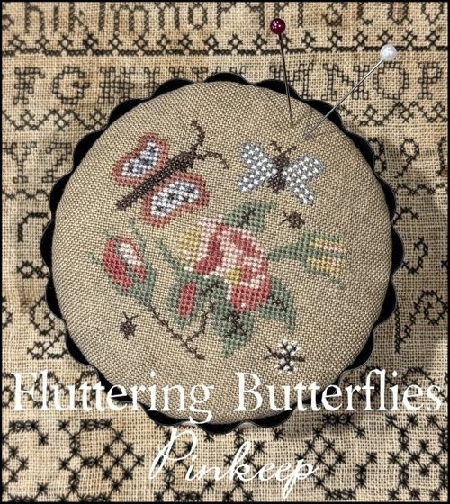 Fluttering Butterflies Pinkeep - The Scarlett House - Cross Stitch Pattern