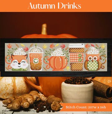 Autumn Drinks - Shannon Christine Designs - Cross Stitch Pattern