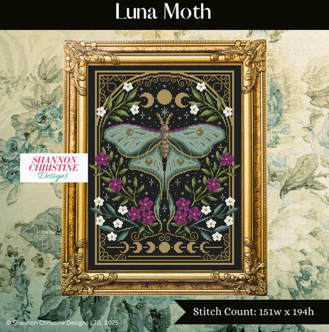 Luna Moth - Shannon Christine - Cross Stitch Pattern