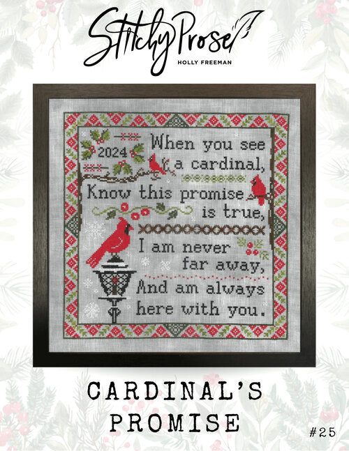 Cardinal's Prose - Stitchy Prose -  Cross Stitch Pattern