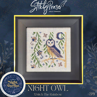 Night Owl - Stitchy Prose - Cross Stitch Pattern, Needlecraft Patterns, The Crafty Grimalkin - A Cross Stitch Store