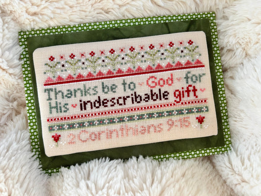Indescribable Gift - Sweet Wing Studio - Cross Stitch Pattern, Needlecraft Patterns, Needlecraft Patterns, The Crafty Grimalkin - A Cross Stitch Store