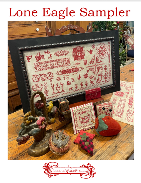 PRE-ORDER Lone Eagle Sampler - Needlework Press - Cross Stitch Pattern, Needlecraft Patterns, Needlecraft Patterns, The Crafty Grimalkin - A Cross Stitch Store