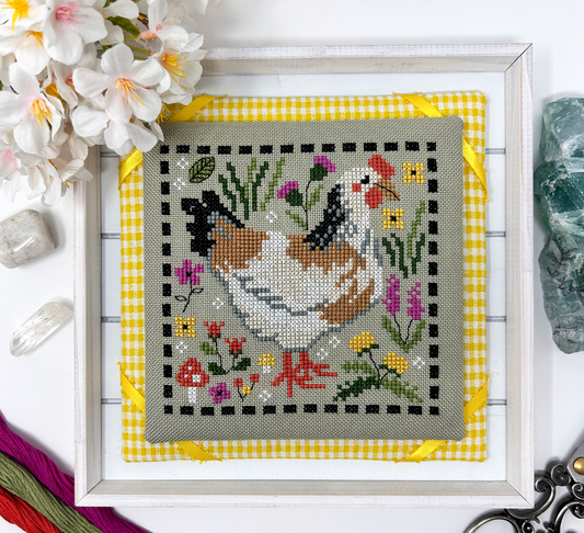 PRE-ORDER Spring Chicken - Tiny Modernist - Cross Stitch Pattern, Needlecraft Patterns, Needlecraft Patterns, The Crafty Grimalkin - A Cross Stitch Store
