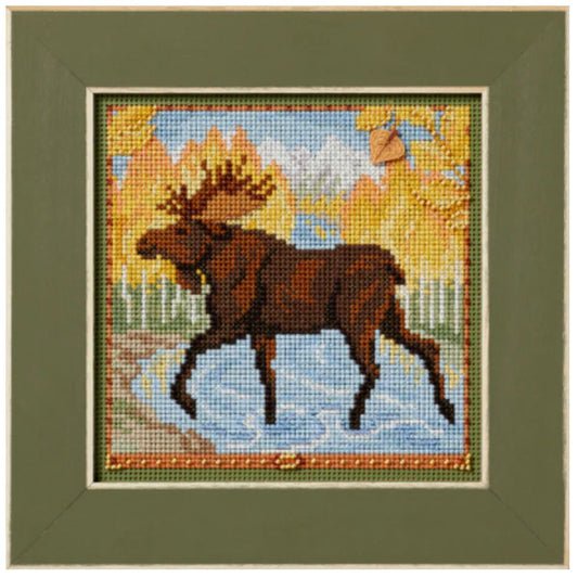 Autumn Moose - Mill Hill - Autumn 2024 Buttons and Beads, Needlecraft Kits, Needlecraft Kits, The Crafty Grimalkin - A Cross Stitch Store