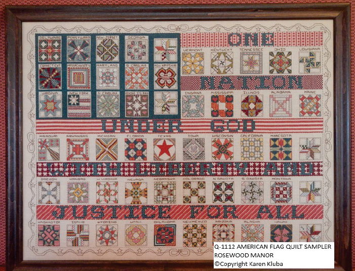 American Flag Quilt Sampler by Rosewood Manor Designs - Cross Stitch Pattern