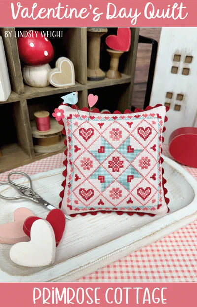 Valentine's Day Quilt - Primrose Cottage Stitches - Cross Stitch Patterns