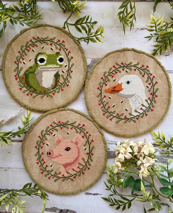 PREORDER Countryside Animal Trio - Puntini Puntini - Cross Stitch Pattern, Needlecraft Patterns, The Crafty Grimalkin - A Cross Stitch Store