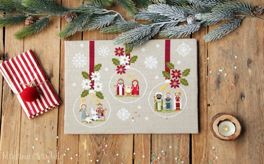 Nativity Christmas Balls - Madam Chantilly - Cross Stitch Pattern