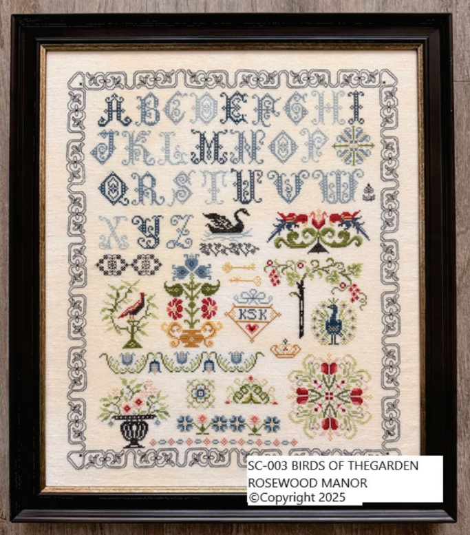 Birds of the Garden - Rosewood Manor -  Cross Stitch Pattern