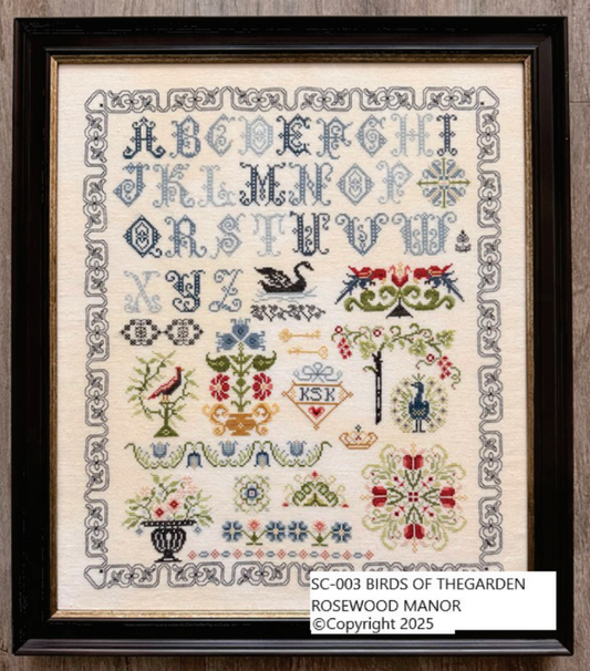 Birds of the Garden - Rosewood Manor -  Cross Stitch Pattern