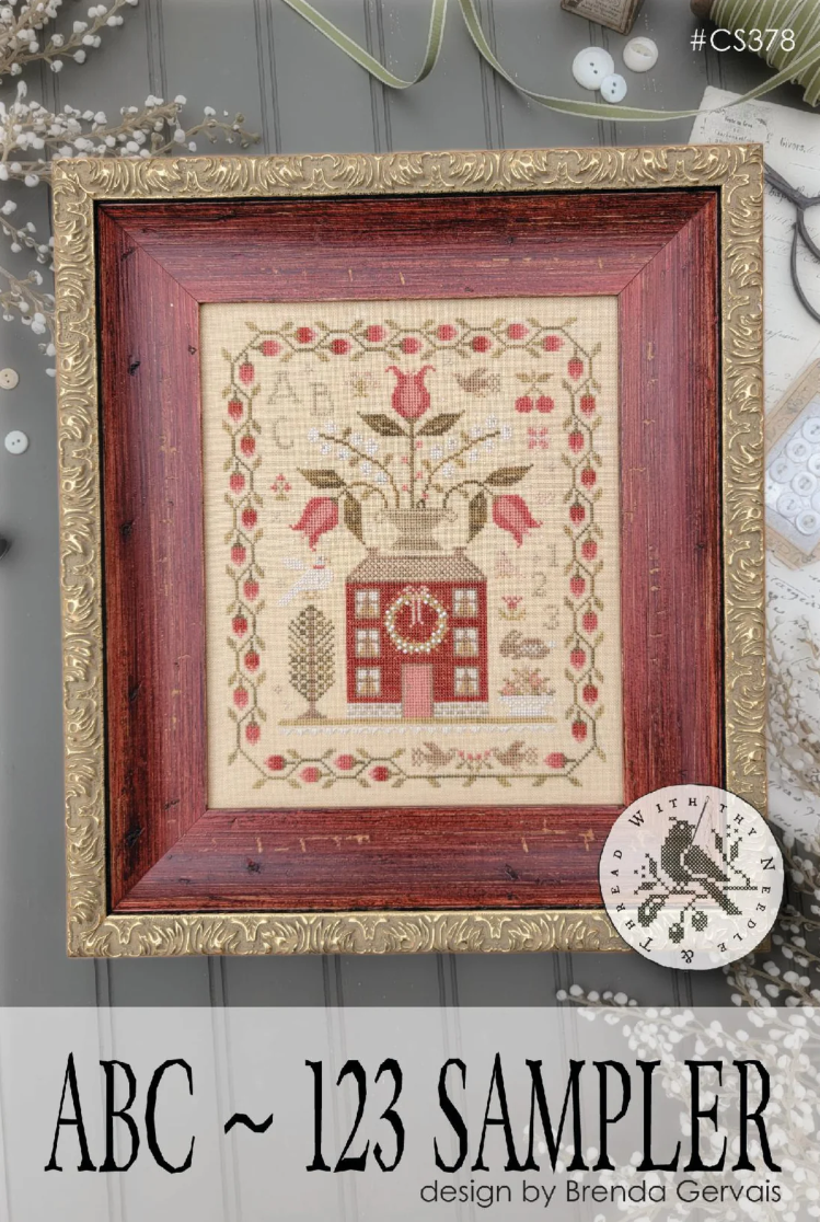 PREORDER ABC - 123 Sampler - With Thy Needle and Thread - Cross Stitch Pattern