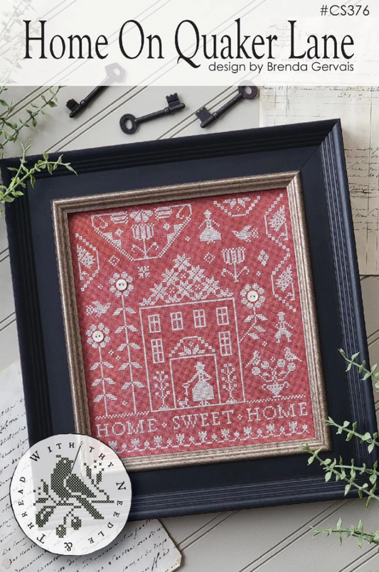 PREORDER Home on Quaker Lane - With Thy Needle and Thread - Cross Stitch Pattern