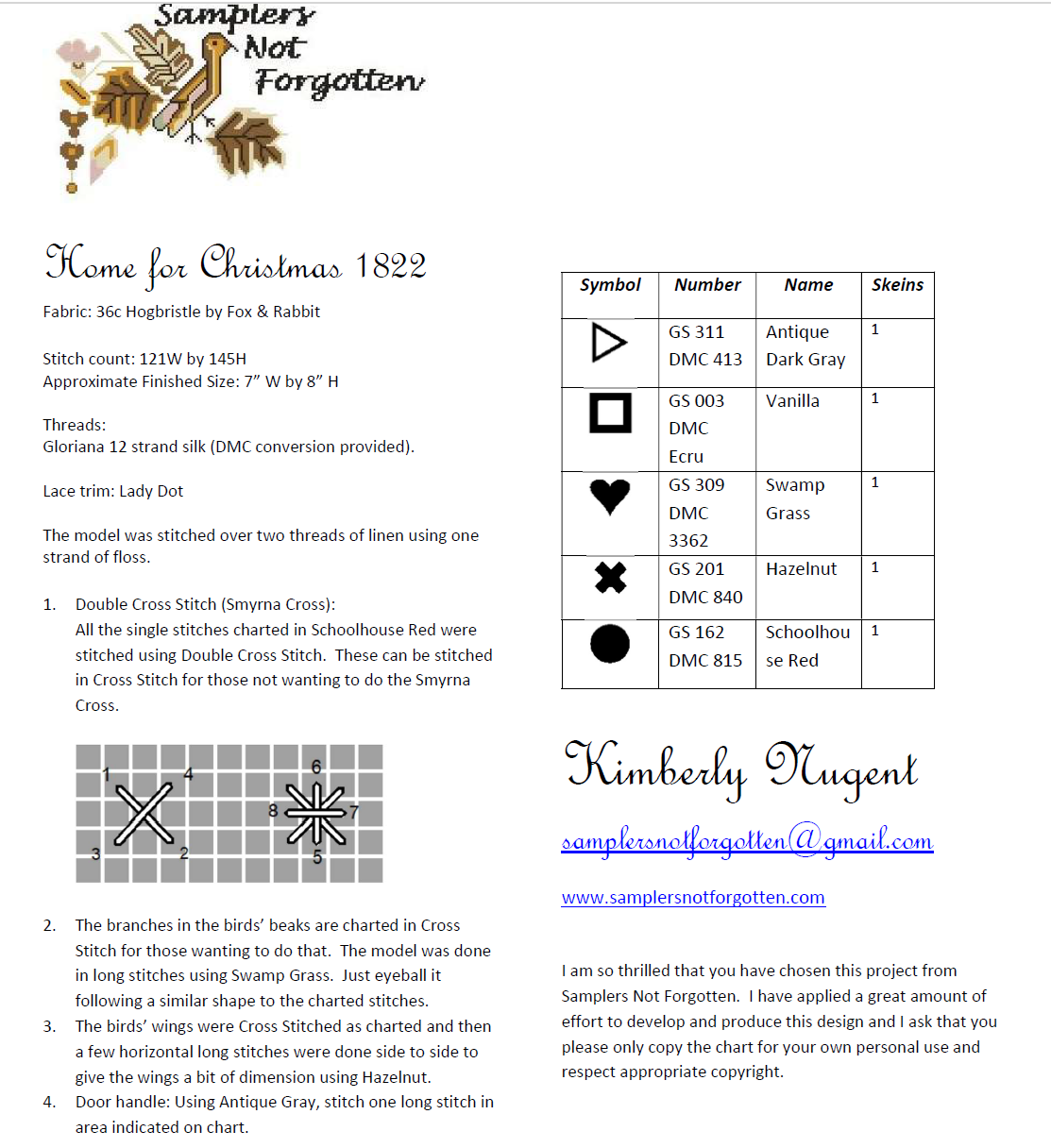 Home for Christmas - Samplers Not Forgotten - Cross Stitch Pattern